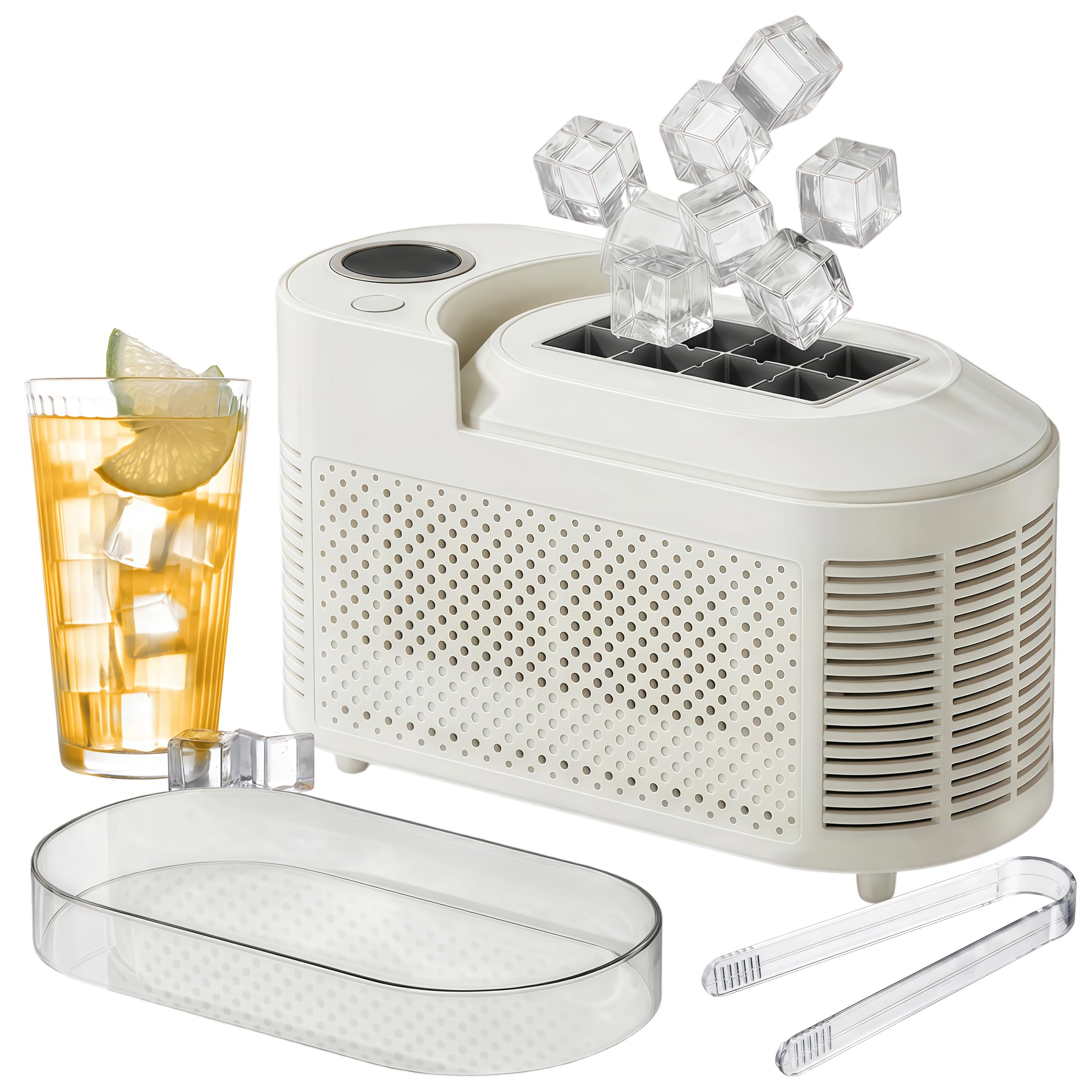 Machine à glaçons, portable de comptoir, mini appareil automatique à glaçons cubiques pour maison, dortoir, bureau, camping et voyage automobile（8 glace）