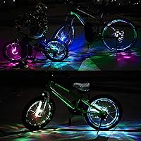 Vista 6 de DAWAY Luces recargables para rueda de bicicleta - A16 Luces LED frescas para neumáticos de bicicleta, accesorios seguros para niños y adultos