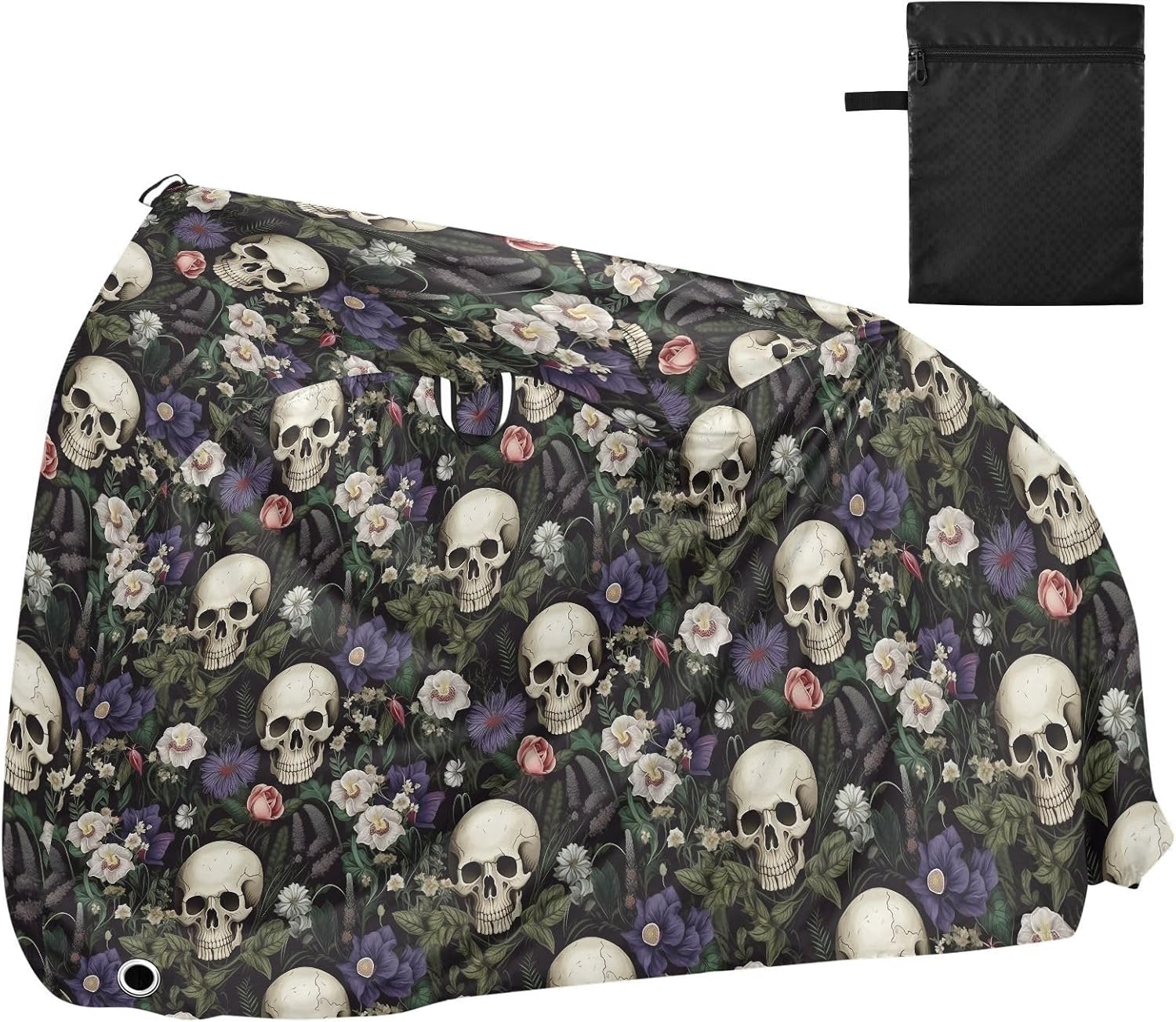 ALAZA Vintage Skull Bike Cover Waterproof Outdoor Ebike Bicycle Covers Tarp Protection for 1/2 Bikes, Sun UV Dust Wind Proof