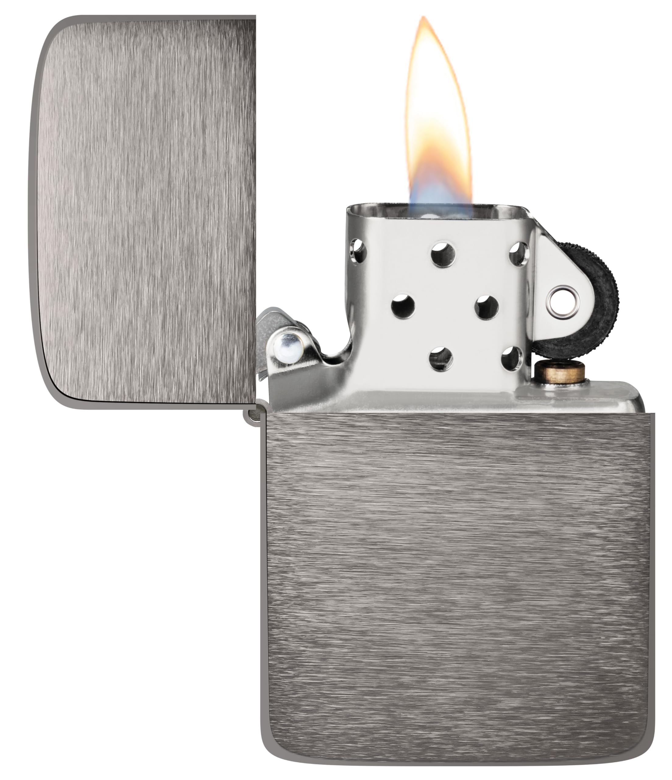 Zippo Zapalniczka Sztormowa, Replika Obudowy, Grafitowa, z 1941 R., z Bocznym Grawerunkiem Płomienia, z Możliwością Napełniania, Ponownego Użytku, Wyprodukowano w USA