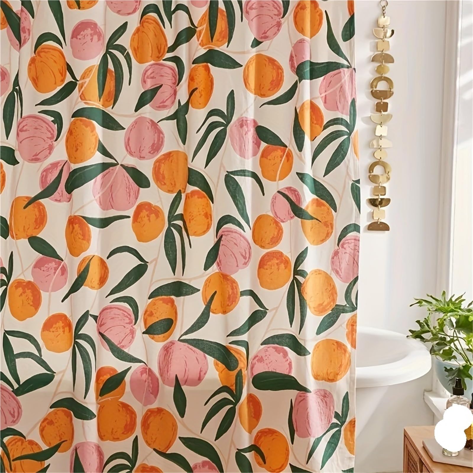 MZSKLW Shower Curtain Vibrant Orange Apple Shower Curtain With Hooks
