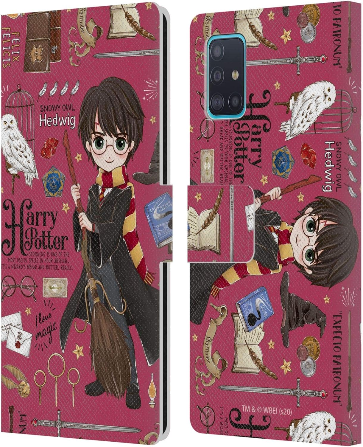 Head Case Designs Officially Licensed Harry Potter Harry Pattern Deathly Hallows XXXVII Leather Wallet Case Compatible with Samsung Galaxy A51 (2019)