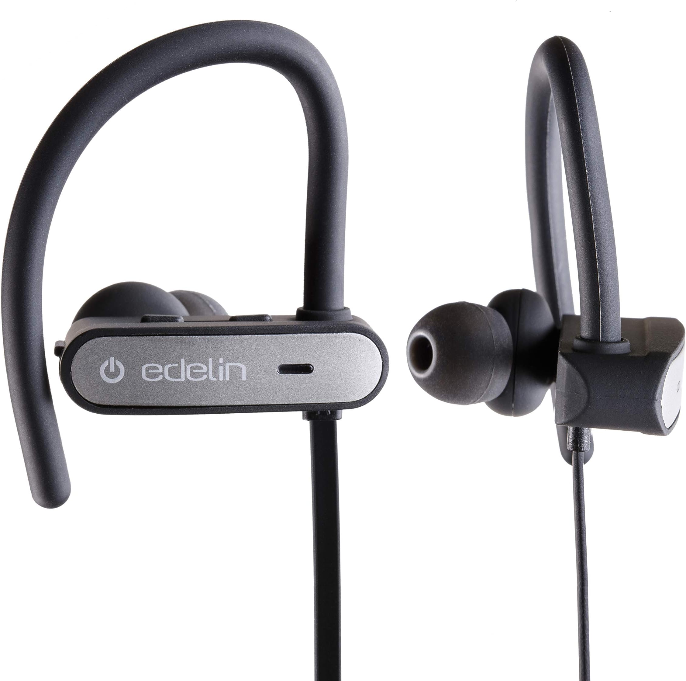 Edelin Wireless Headphones - Bluetooth Earbuds with Mic HD Stereo Noise Cancelling Waterproof IPX7 for Sport Running Gym - Earphones Compatible iPhone 11 Samsung Galaxy S10 Android iOS - Headset