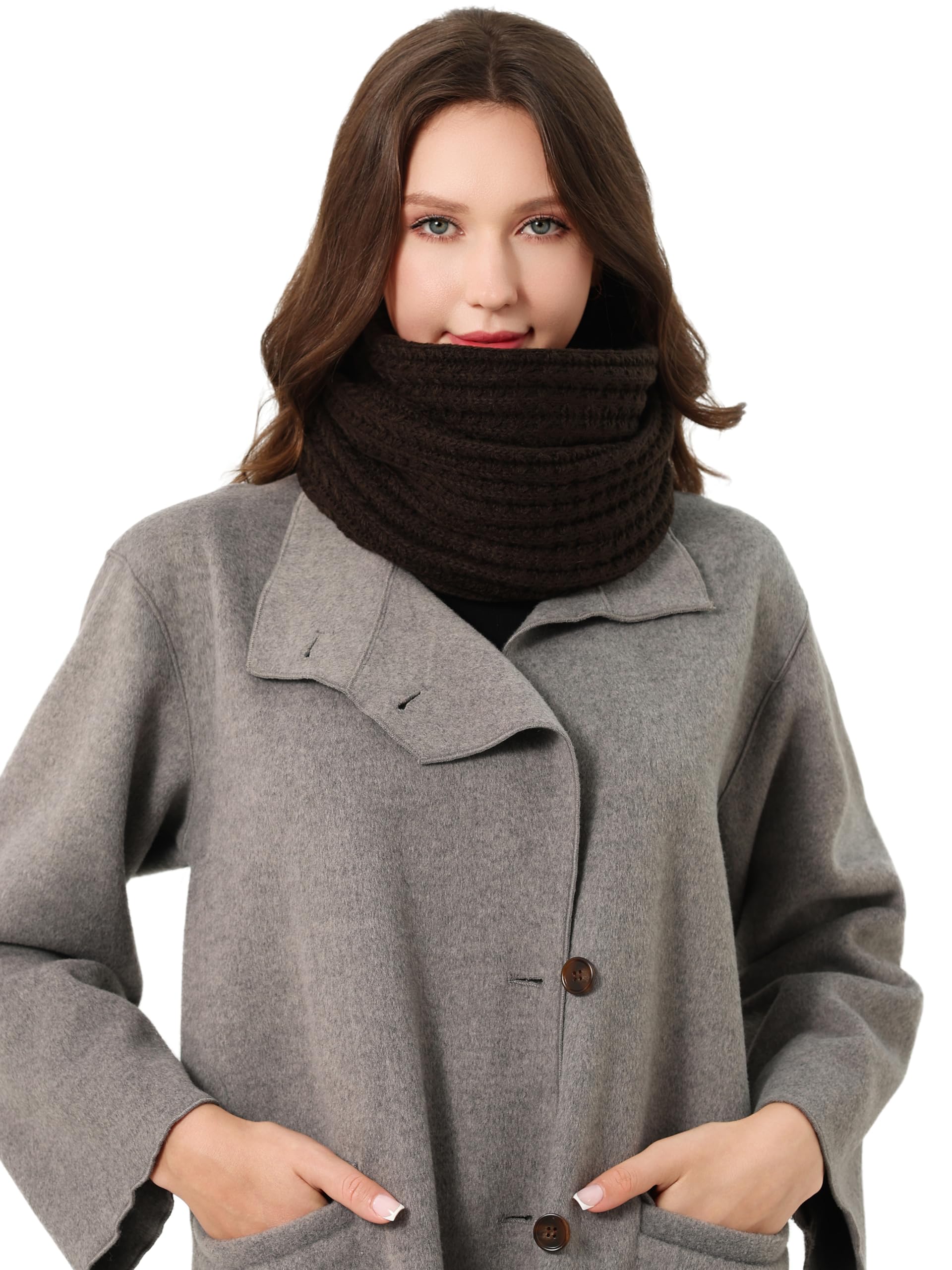 DonDon Schal Damen Winter Winterschal Strickschal Loop Schal Schlauchschal