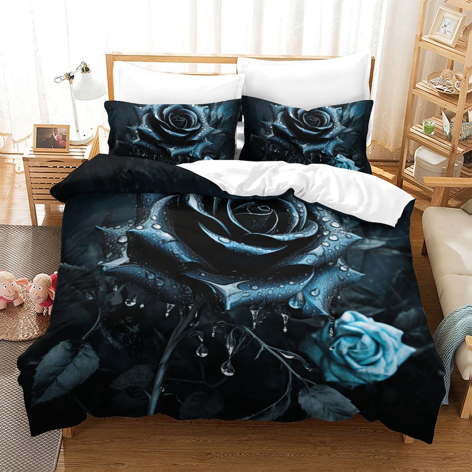 Housse de couette douce motif roses pour décorer votre chambre
