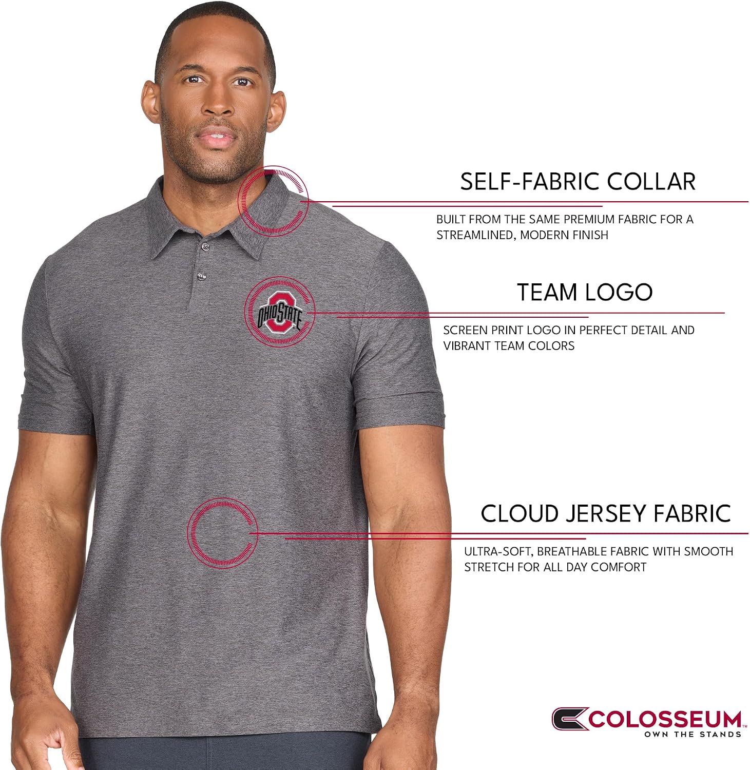 COLOSSEUM Men's Collegiate Vapor Polo