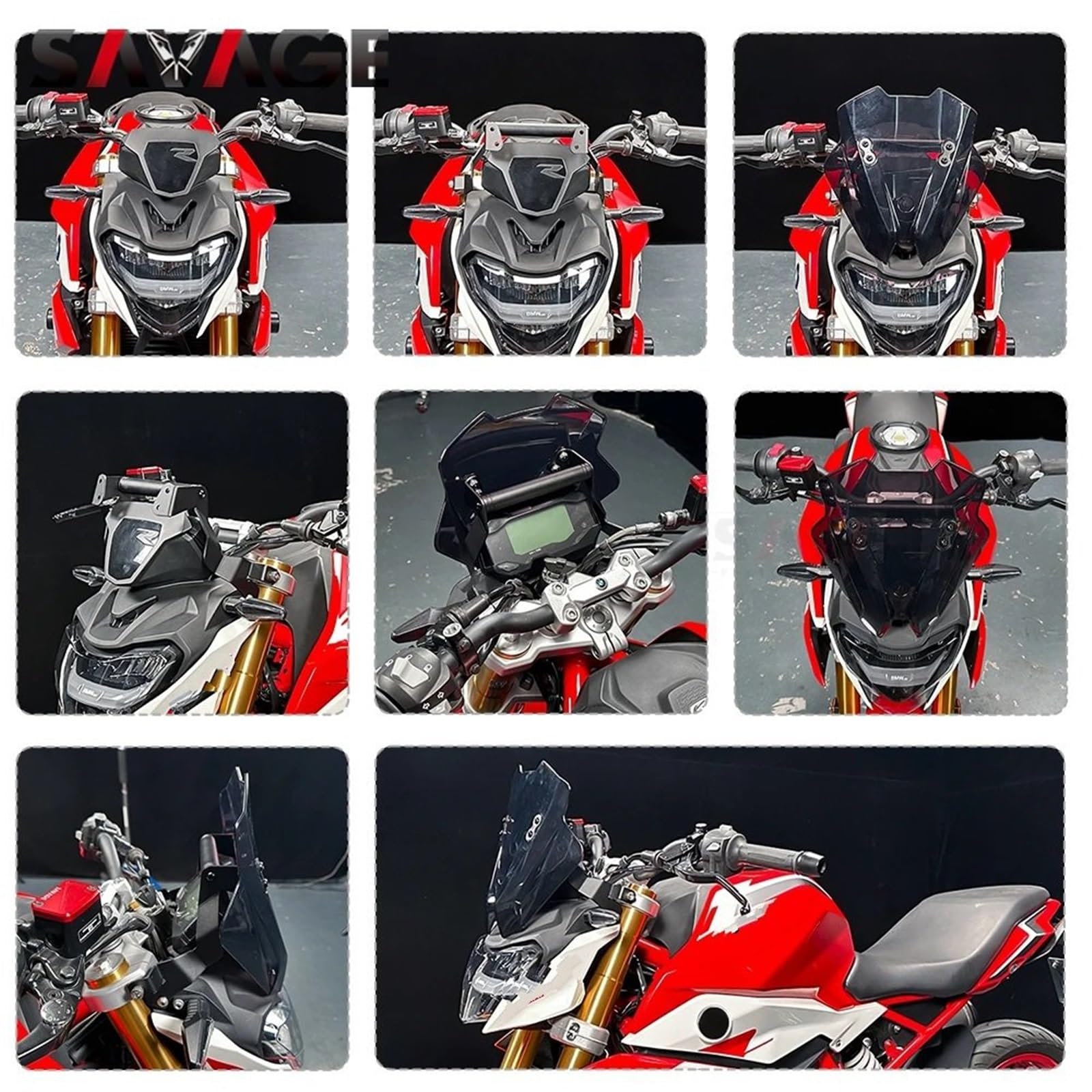deflektory szyb przednich Pasuje do BMW G310R 2017-2025 Szyba przednia motocykla z nawigacją GPS Uchwyt na telefon Uchwyt wiatrowy