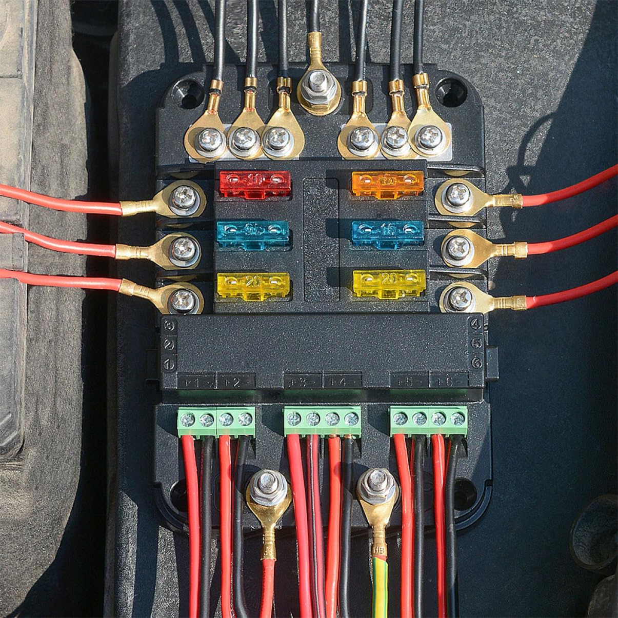 Portafusibles 10v-24v 80a Indicador Rojo Azul, Abs PC Cobre