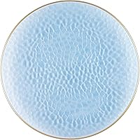 Vista 81 de PARTY BARGAINS 7" & 10" Organic Collection Hammered Appetizer and Dinner Plates Combo with Gold Rim – Transparent White, 32-Pack Disposable Plastic