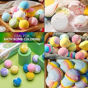 20 Colors Bath Bomb Soap Dye - Wayin Food Grade Skin Safe Liquid Based Colorant, Vibrant Concentrated Neon Soap Coloring for Soap Making DIY Bath Bomb Kit Bath Salt Crafting Slime Clay