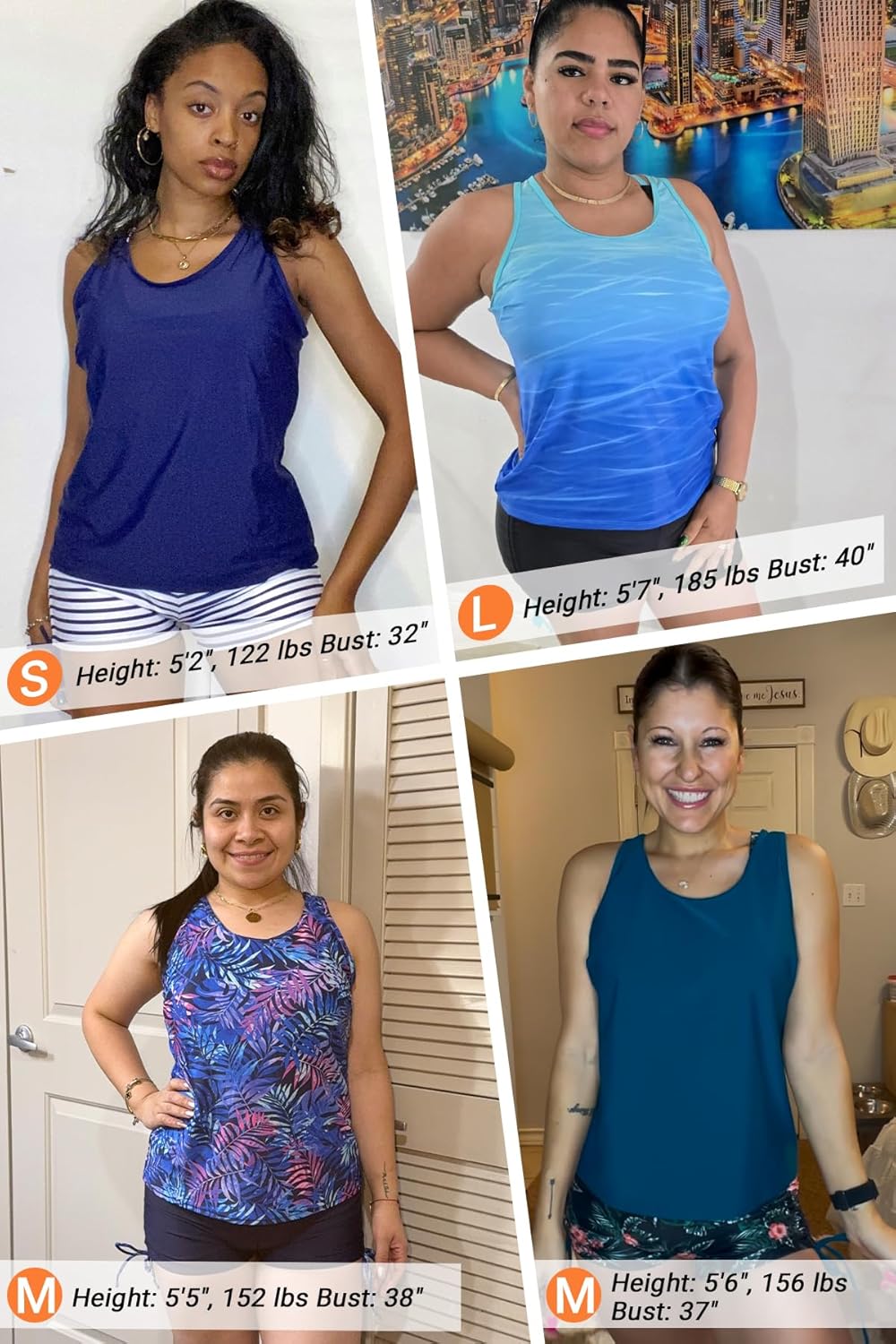 Yonique 3 Piece Tankini Swimsuits for Women Swim Tank Top Bathing Suits with Boy Shorts and Bra Athletic Swimwear - Image 5