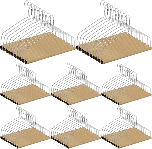 Miniatura 7 de Didaey Juego de 10 ganchos plateados para limpieza en seco de 18 pulgadas y tubos para manteles, perchas para mantas, perchas con alambre fuerte de