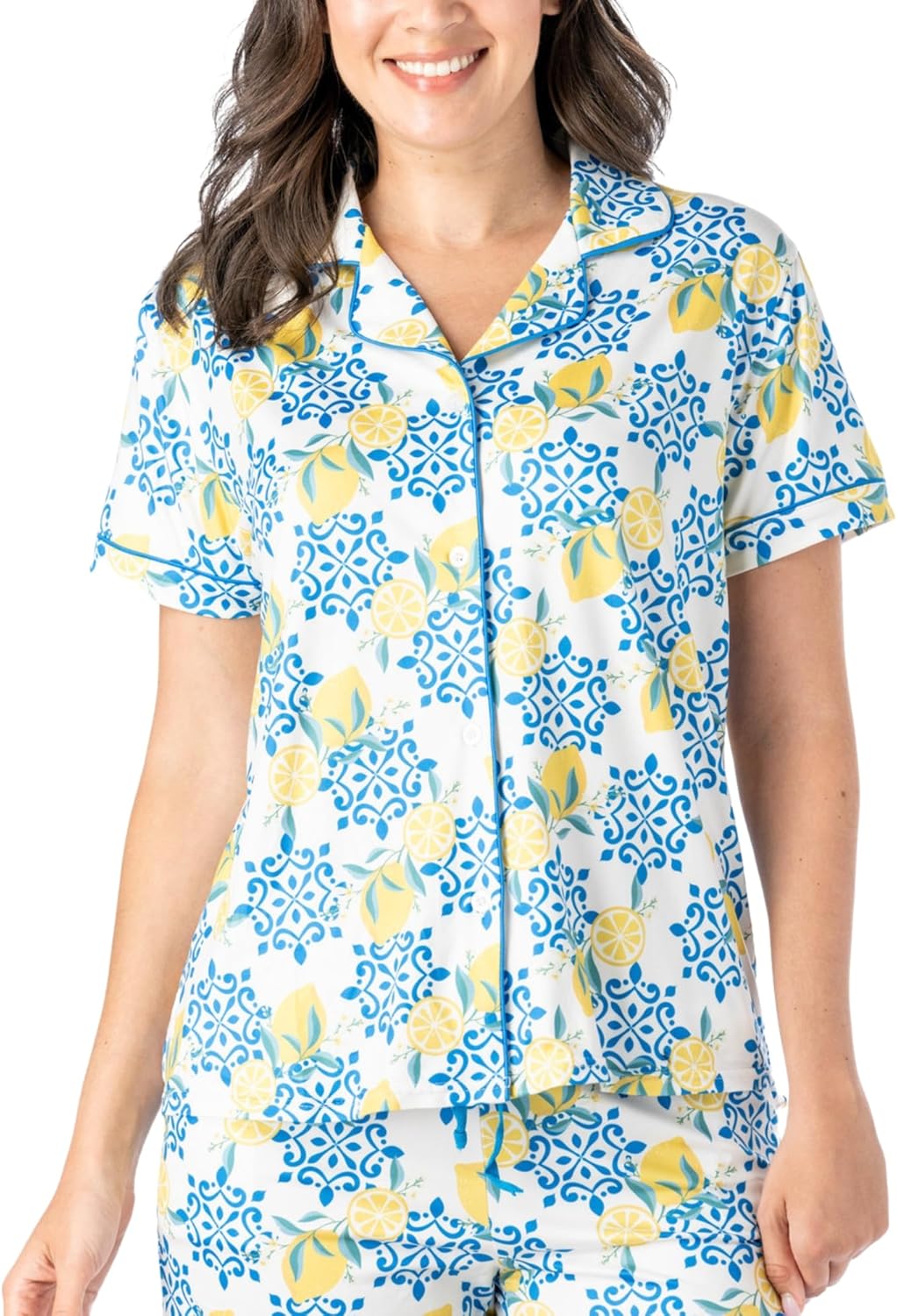 Hello Mello Lounge Short Sleeve Soft Pajama Top for Women