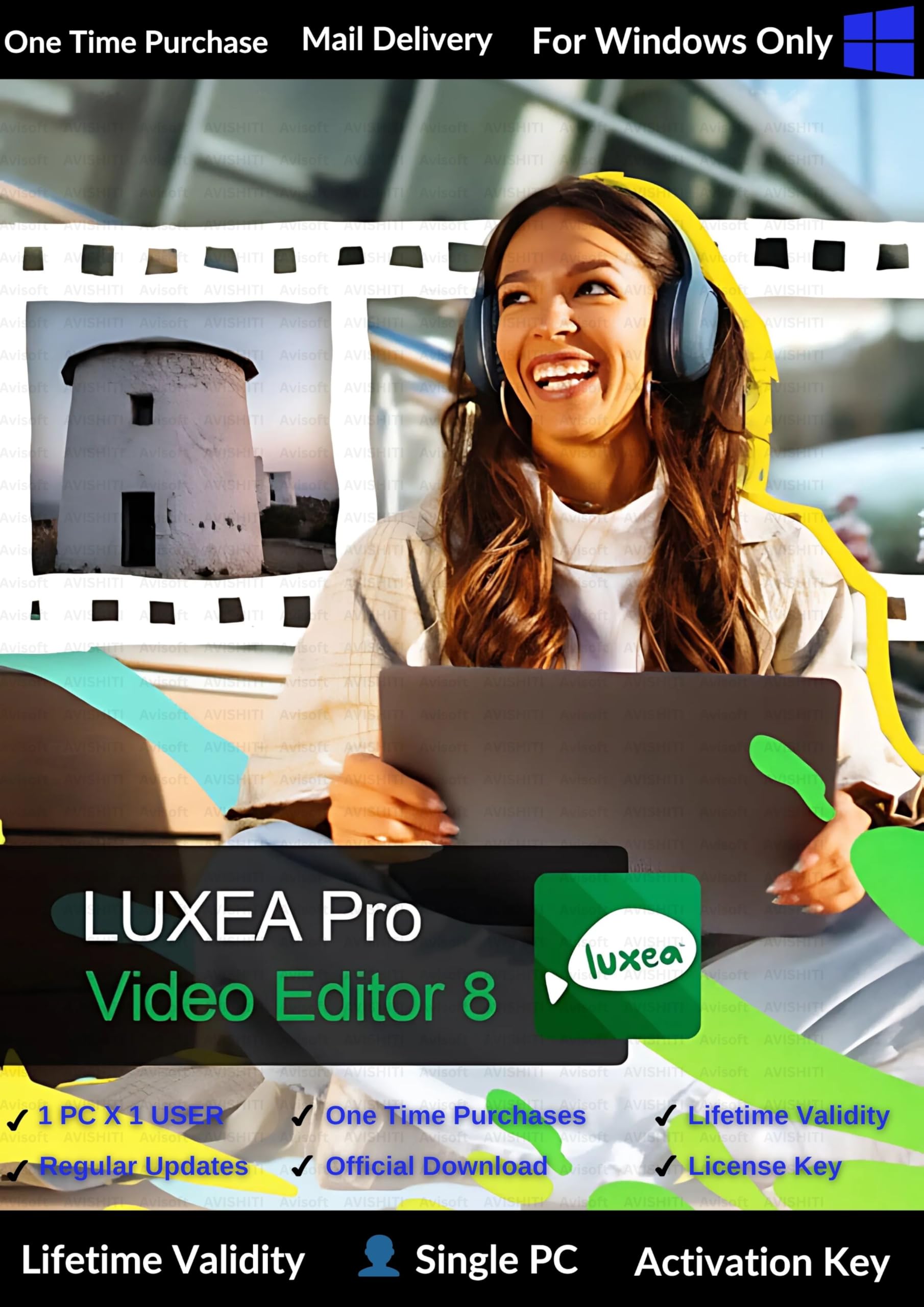 LUXEA Pro Video Editor 8 | Latest 2025 Edition | AI Motion Tracking | Advanced Video Editing Software with AV1/MKV Support | Screen & Webcam Recorder | 4K Super-Resolution | Annotation Features | HDR to SDR Conversion | Lifetime License for Windows