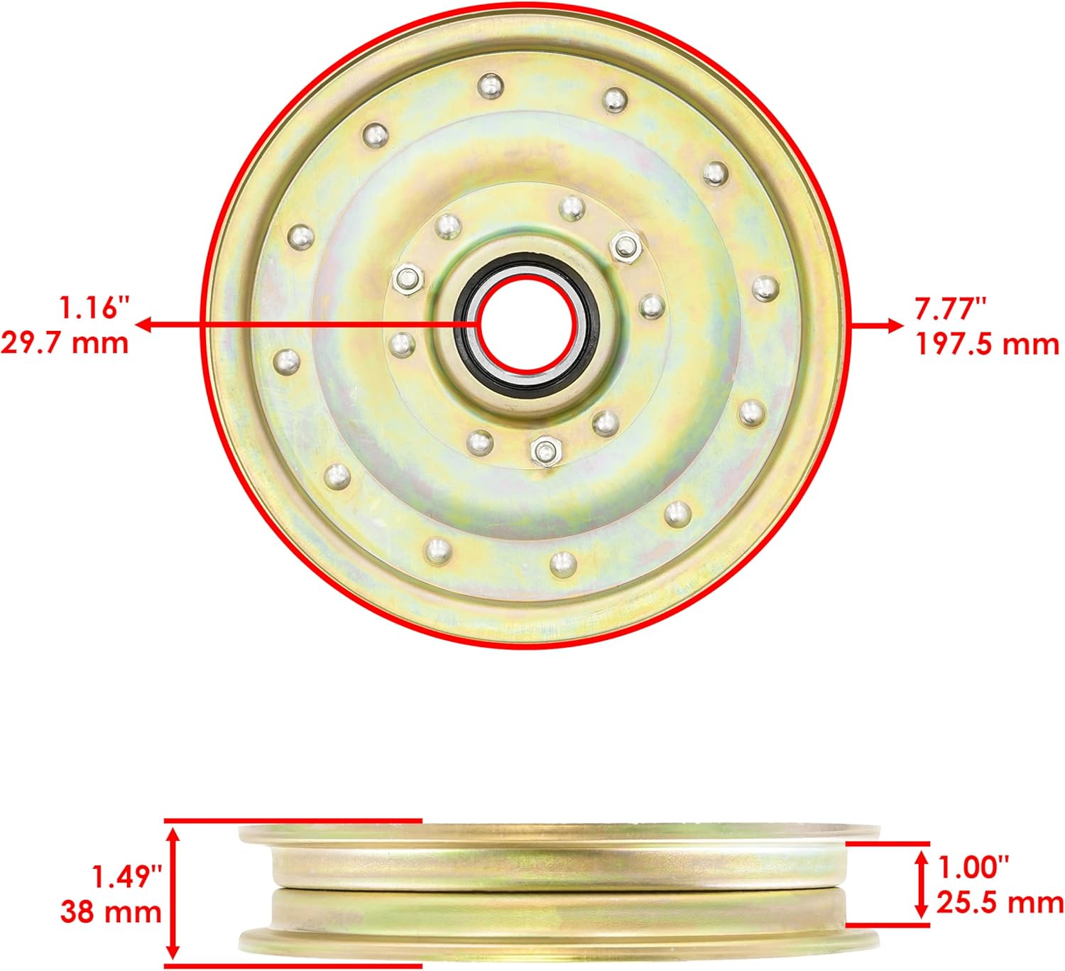 Caltric TCA22651 AUC21138 Deck Pulley Compatible with John Deere Z950M Z950R Z994R ZTrak 54" 60" 72"