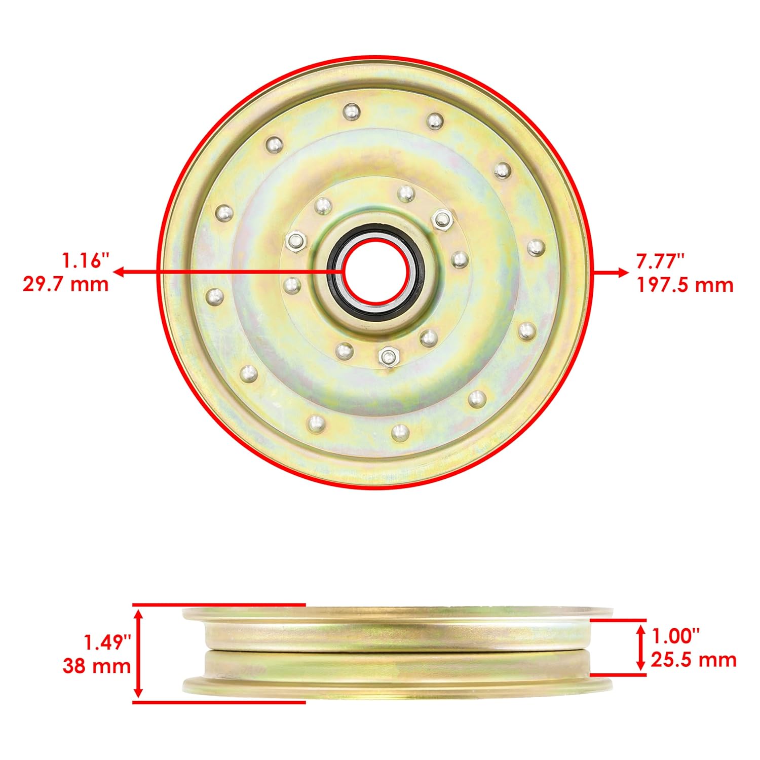 Caltric Deck Pulley Compatible with John Deere ZTrak Z920A Z925A Z930M TCA22651 AUC21138 Z945M 60" / Z965M Z975M Z985R Z965R Z970A 72" Qty 2