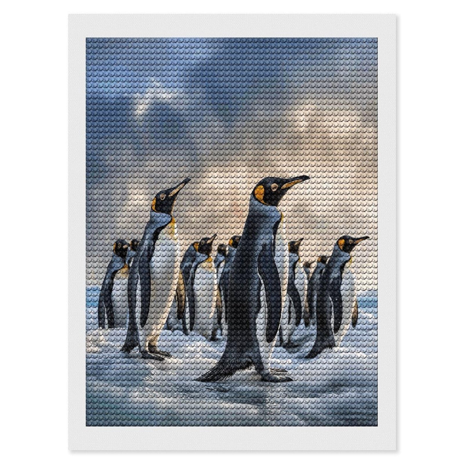 Sea Penguin Diamond Art Kits for Adult Round Full Drill Diamond Dots Paintings for Beginner Picture Art DIY Diamond Painting Kits 5D Diamond Art Painting for Home Wall Decor 12"x16"