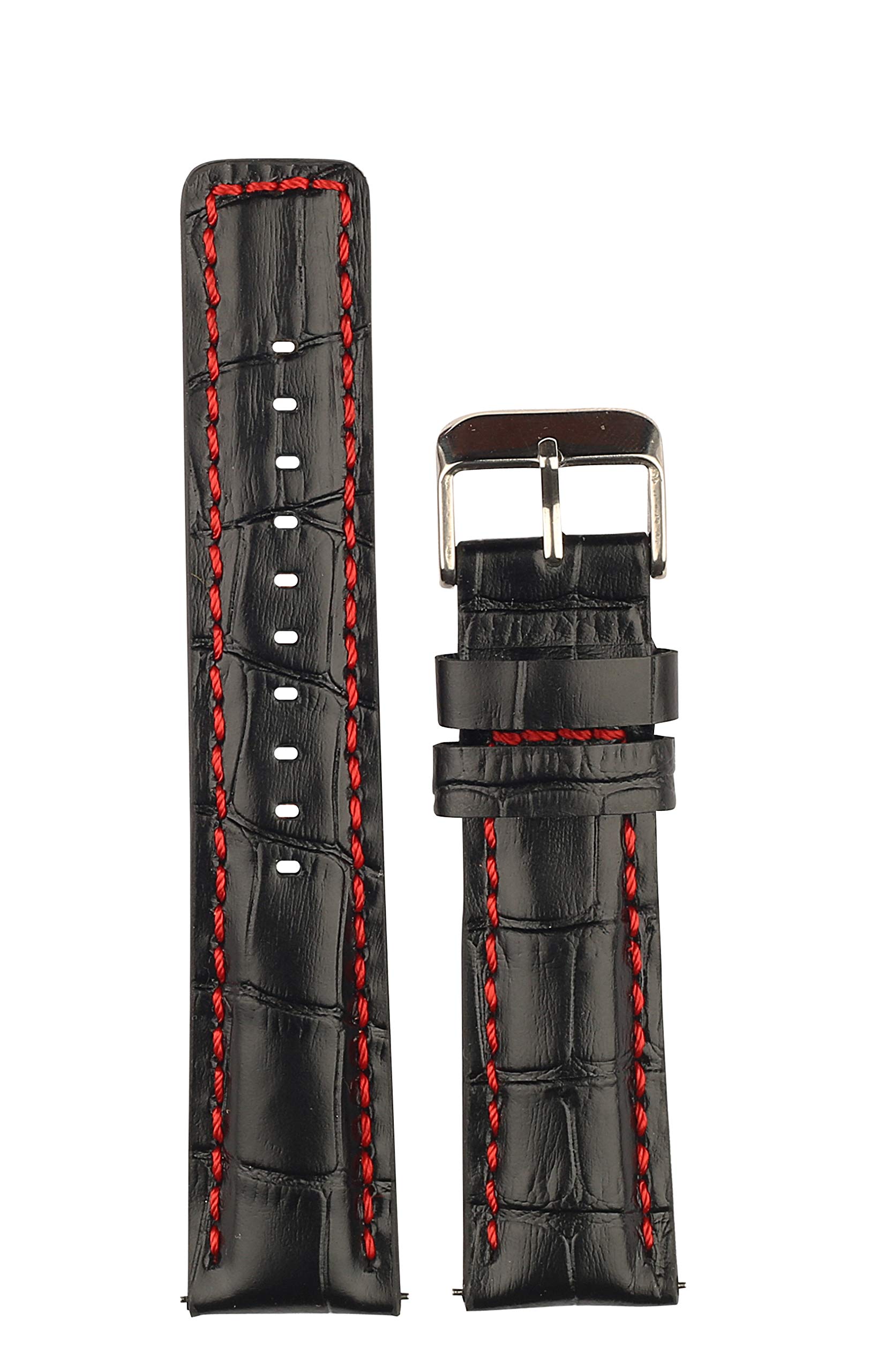 EXOR KARABU Womens BLACK Colour with CUT EDGE finish of 20MM Genuine watch Leather strap Leather strap (B08MVBNY6S) Amazon Price History, Amazon Price Tracker