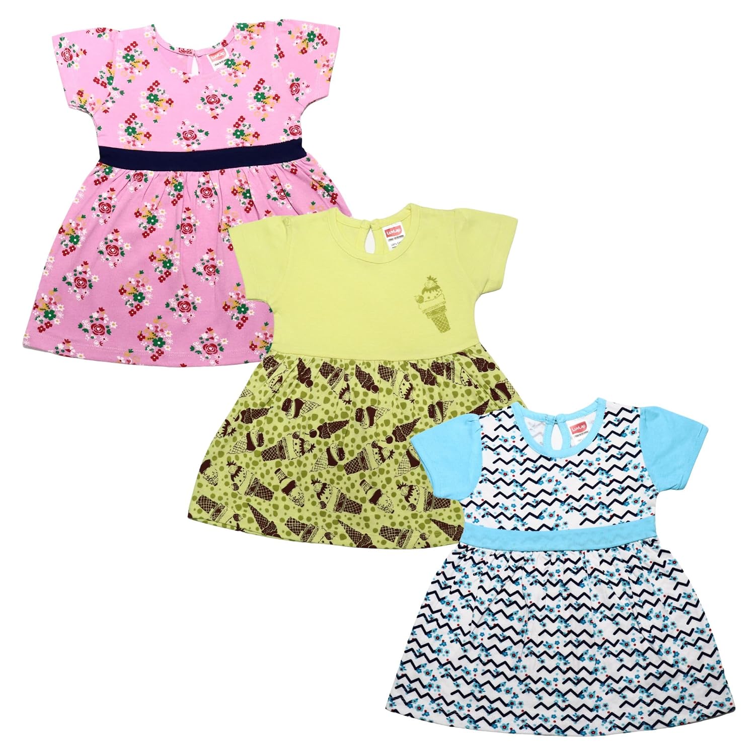 LuvLap Baby Girls Regular Fit 100% Cotton Half Sleeve Girls Knee Length Frock, Pack Of 03 - Review, Price and Buying Guide