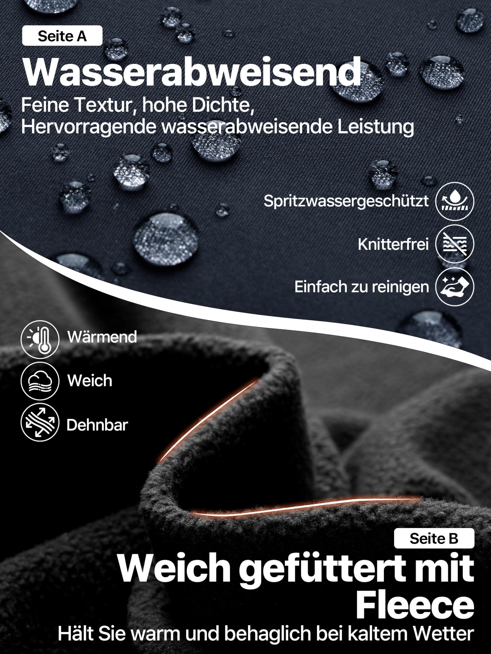 FREE SOLDIER Herren Winterweste Warme Freizeit-Fleeceweste Winddichte Reversible Ärmellose Softshell Weste für Arbeit und Wanderungen