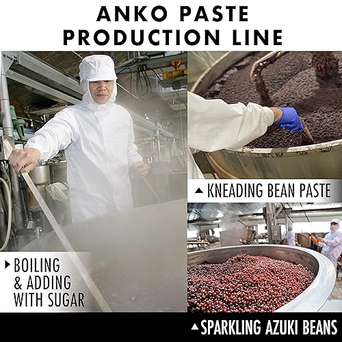 Vista 4 de Pasta de frijoles rojos, frijoles adzuki, dulces de arroz mochi japonés, Anko, puré de tsubuano, vegano y sin gluten, 17.6 onzas (17.64 oz)