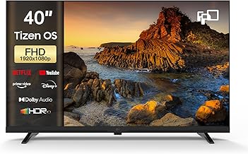 FPD 40 Inch Smart TV 1080p Full HD Powered by Tizen OS Compatible with Dolby Audio, HDR 10, HDMI, Voice Control, WiFi, Bluetooth, Built-in Google Cast, Flat Screen Television (AT40-P1, 2025)