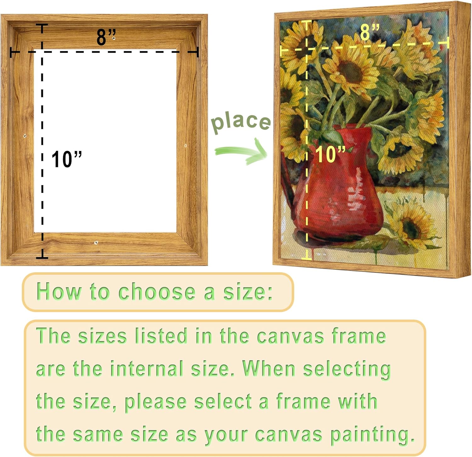 9x12 Canvas Floater Frame with 0.6"-0.9" Deep, Canvas Floating Frame for Oil Painting, Art Prints Artwork Frames(9"x12",Nut Brown)