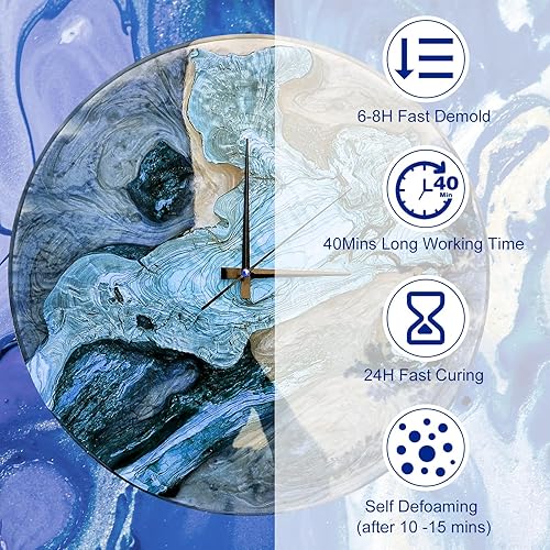 Miniatura 3 de BSCPAM Resina epoxi, kit de resina de 40 onzas, resina epoxi transparente para manualidades artísticas, molde de resina, joyas, encimera, mesa,
