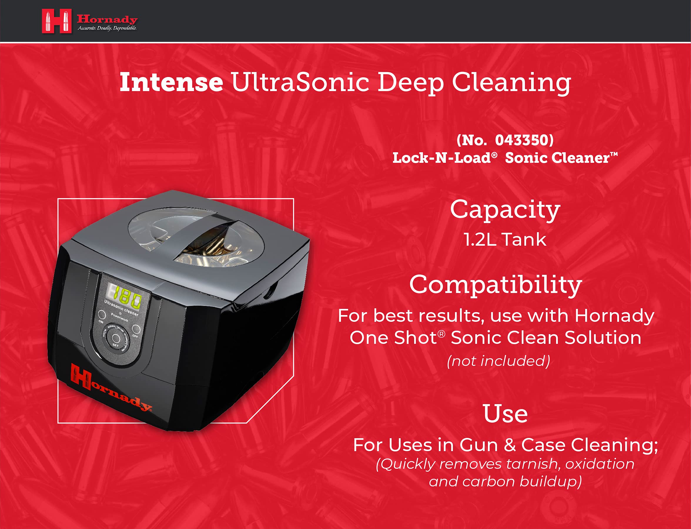 Hornady LockNLoad Sonic Cleaner Clean Cases, Gun Parts and