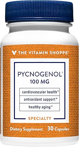 The Vitamin Shoppe Pycnogenol 100mg - Antioxidante que apoya la salud cardiovascular, de la piel y celular (30 cápsulas)