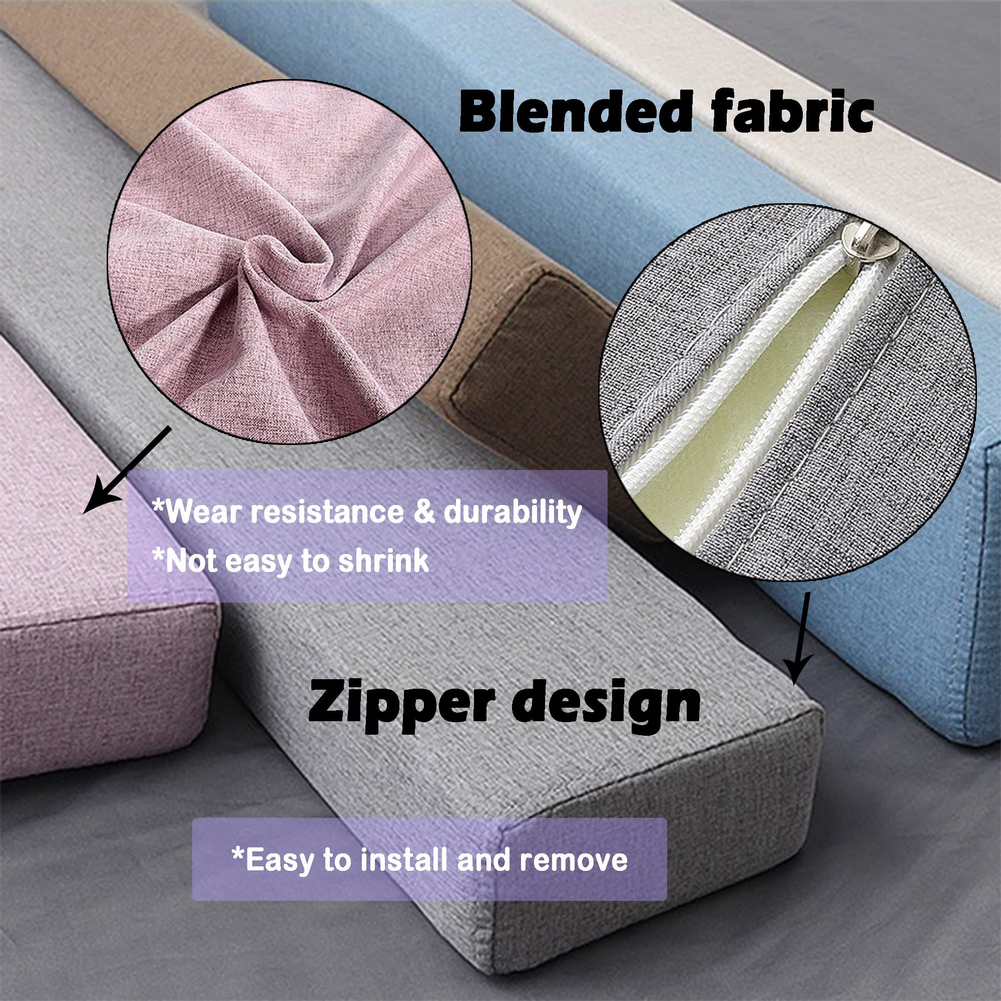 XIEMINLE Custom Size Long Bed Gap Filler, Headboard Pillow Cushion Armrest Pillow Sofa Support, Mattress Gap Filler Bolster Pillow for Bed, Detachable Armrest Cushion,200 * 15 * 15cm,Beige