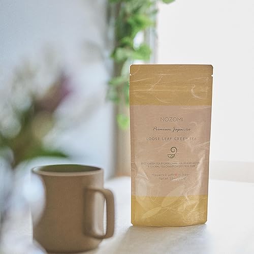 Miniatura 4 de Nozomi Té verde japonés de hojas sueltas (3.5 onzas)  Vegano de origen único rico en antioxidantes Kabuse Sencha Té verde orgánico