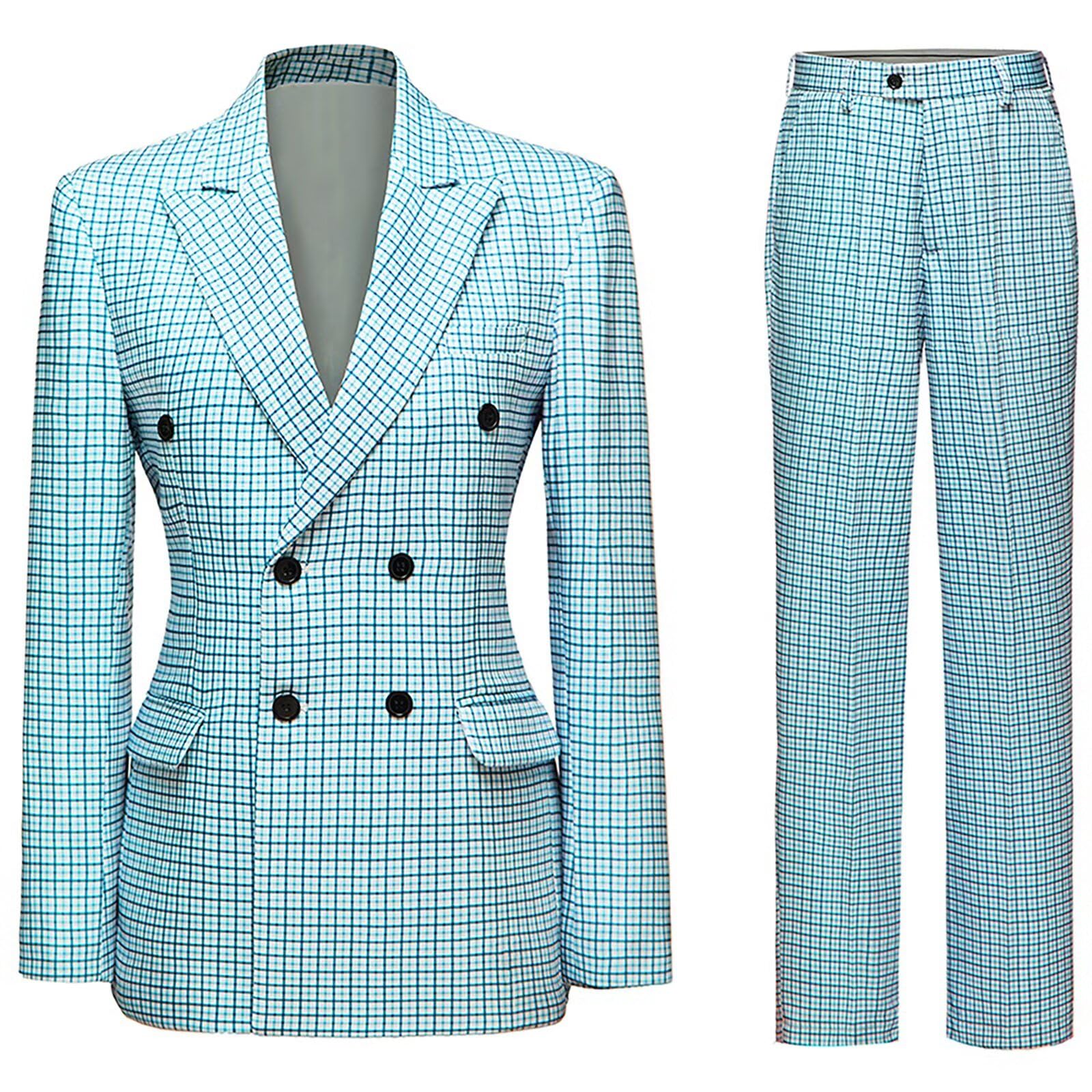 Pant Suits for Women Dressy Plaid Suit Set Womens Suits 2 Piece Set Business Casual Work Pants Suit