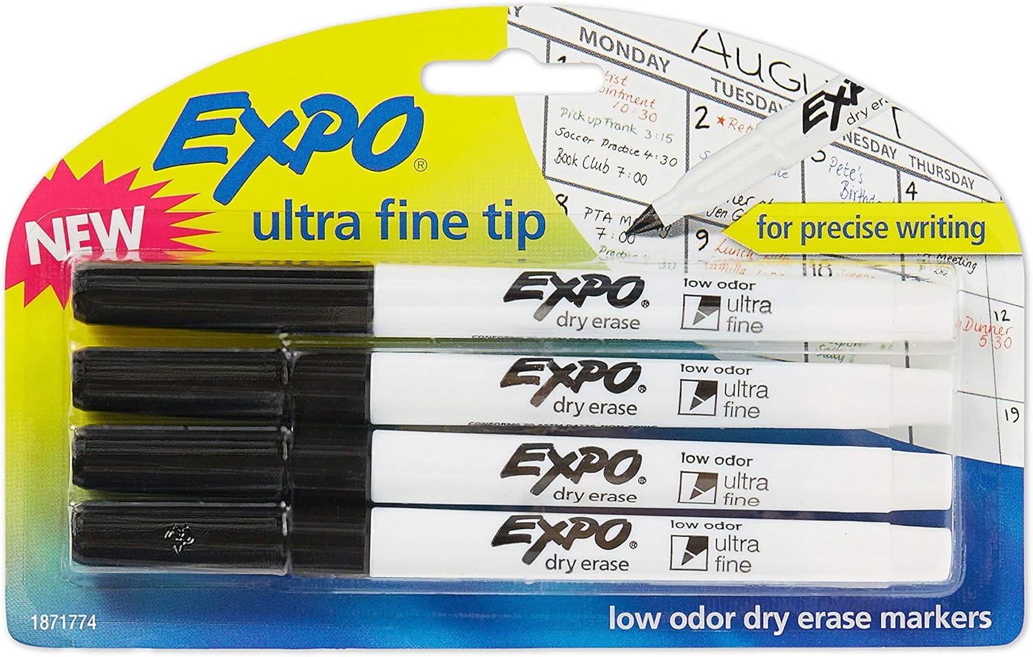 EXPO 1871774 LowOdor Dry Erase Markers, Ultra Fine Tip