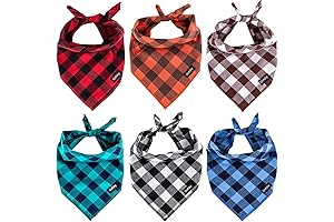 Buffalo Plaid Dog Bandanas - Fall Christmas Classic 6PCS Dog Gifts
