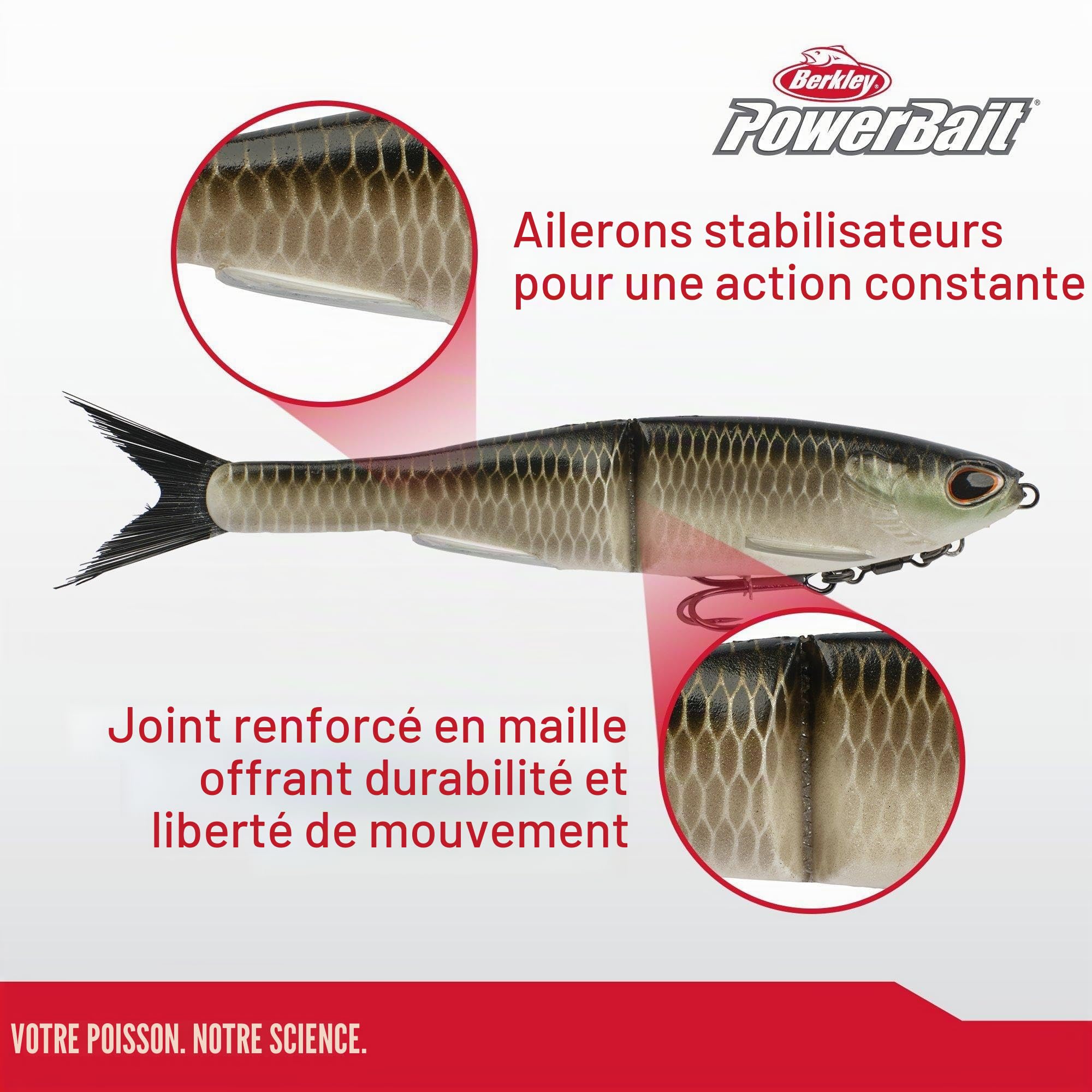 Berkley PowerBait Nessie Glide Bait, Burnt Bait, 22,9 cm, leurre de pêche Souple au goût irrésistible, idéal pour la pêche au Bar, équipé d'un hameçon Fusion19