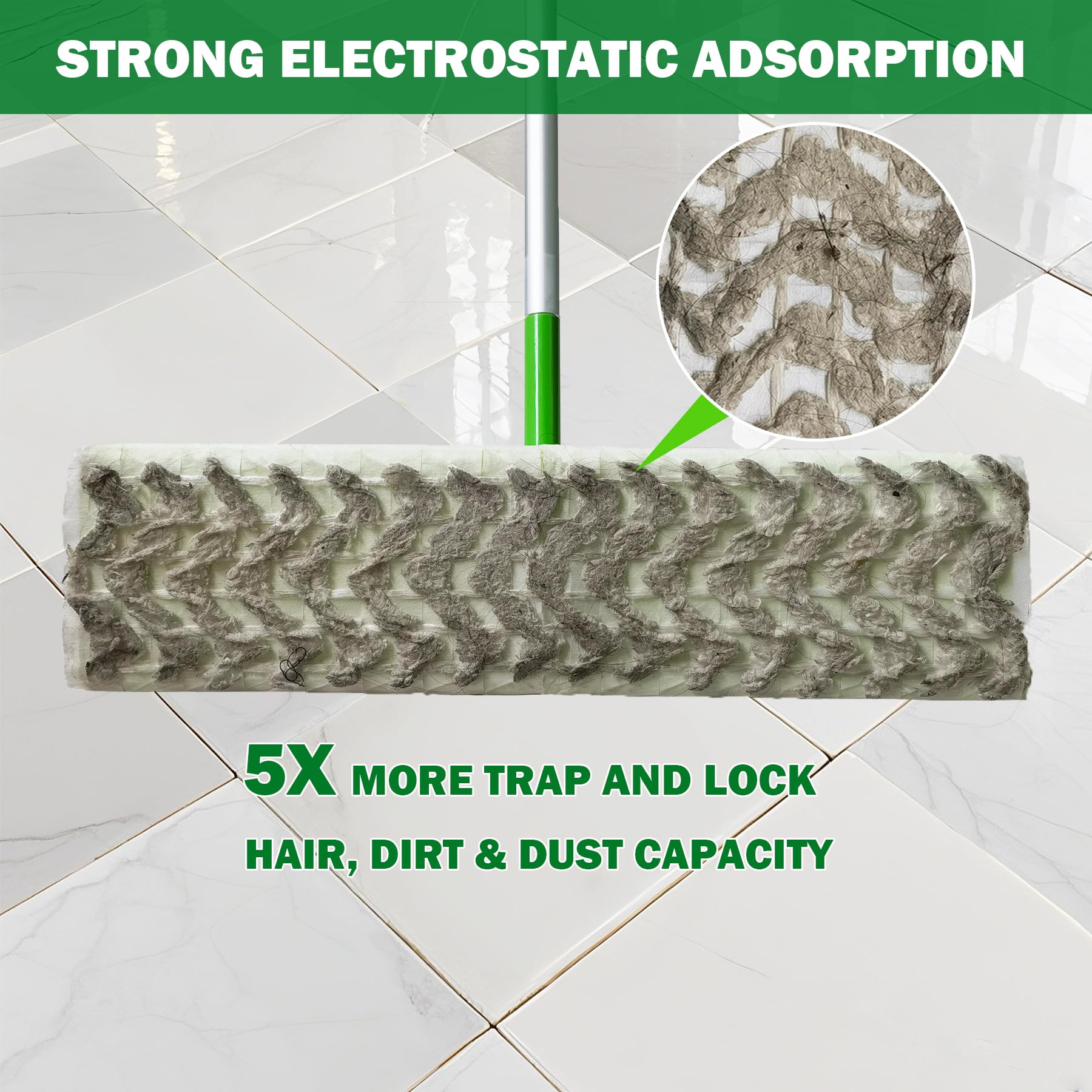 XL - Paño de barrido seco resistente para trapeador Swiffer Sweeper XL, recambios de paño seco desechables XL, repuestos de almohadilla seca XL para pelo de mascotas, paños secos extra grandes para