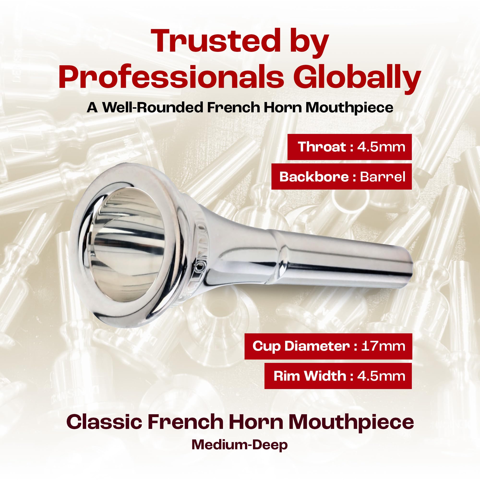 DENIS WICK Mundstück für Horn, Classic, versilbert, 7 ADW 58857