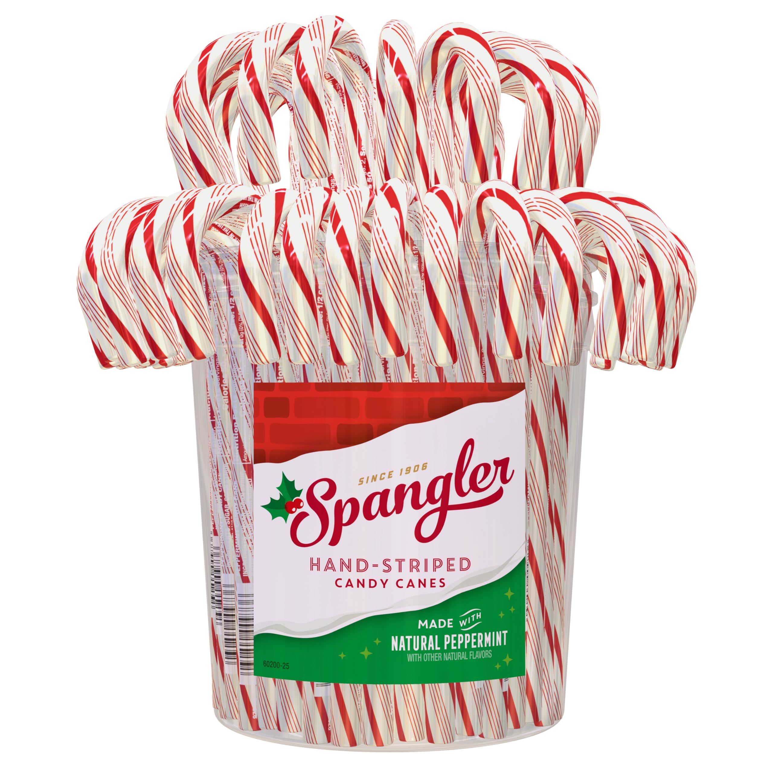 Spangler Red and White Christmas Candy Canes - Large Peppermint Sticks, Bulk Candy Canes, Individually Wrapped, Classic Christmas Snacks - 80 Count Jar