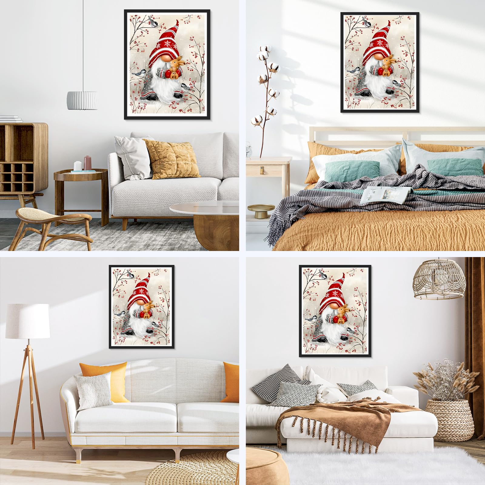 NAIMOER Gnomes Diamond Art Kits for Adults 5D Gnomes and Rabbit Diamond Painting Kits Happy New Year - Image 3