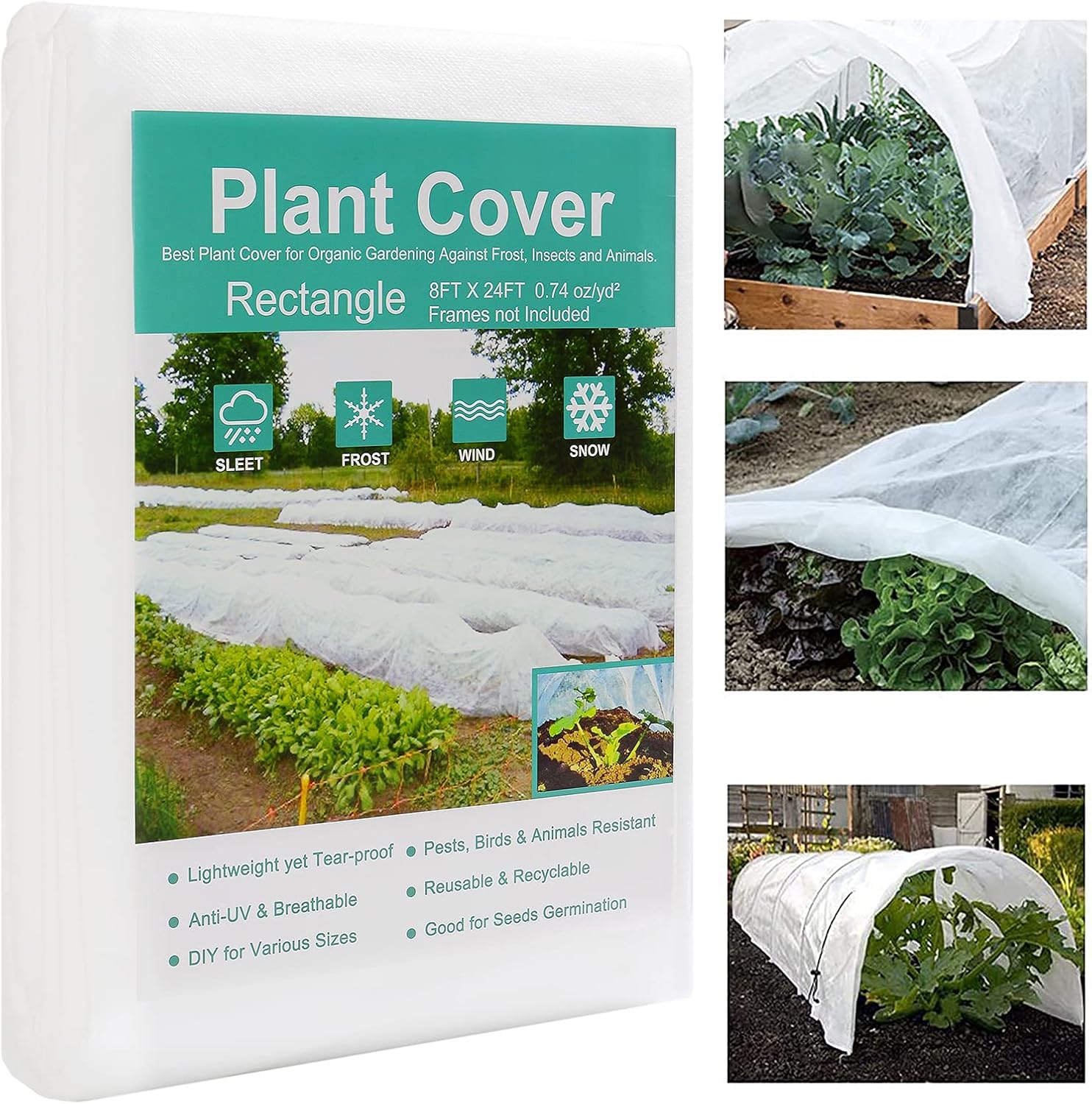 AISBAOB Garden Plant Covers Freeze Protection 8FTX24FT Fabric Plant