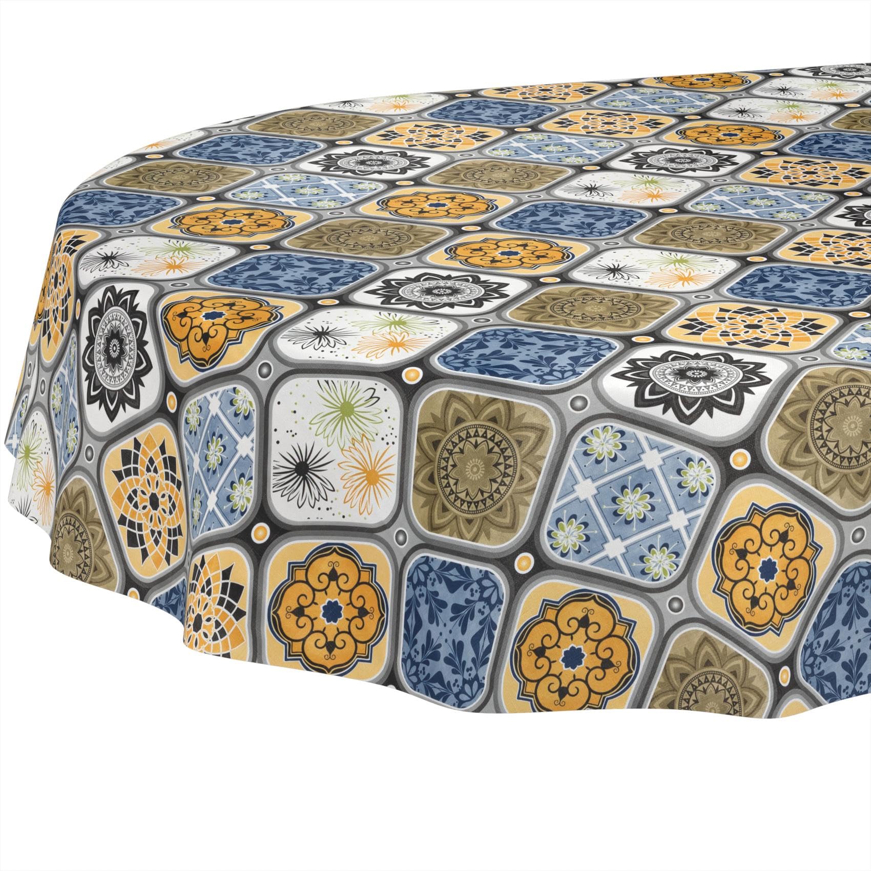 Tovaglia cerata, lavabile, facile da pulire, impermeabile, effetto loto, per giardino, ovale, 200 x 140 cm, con bordo tagliato