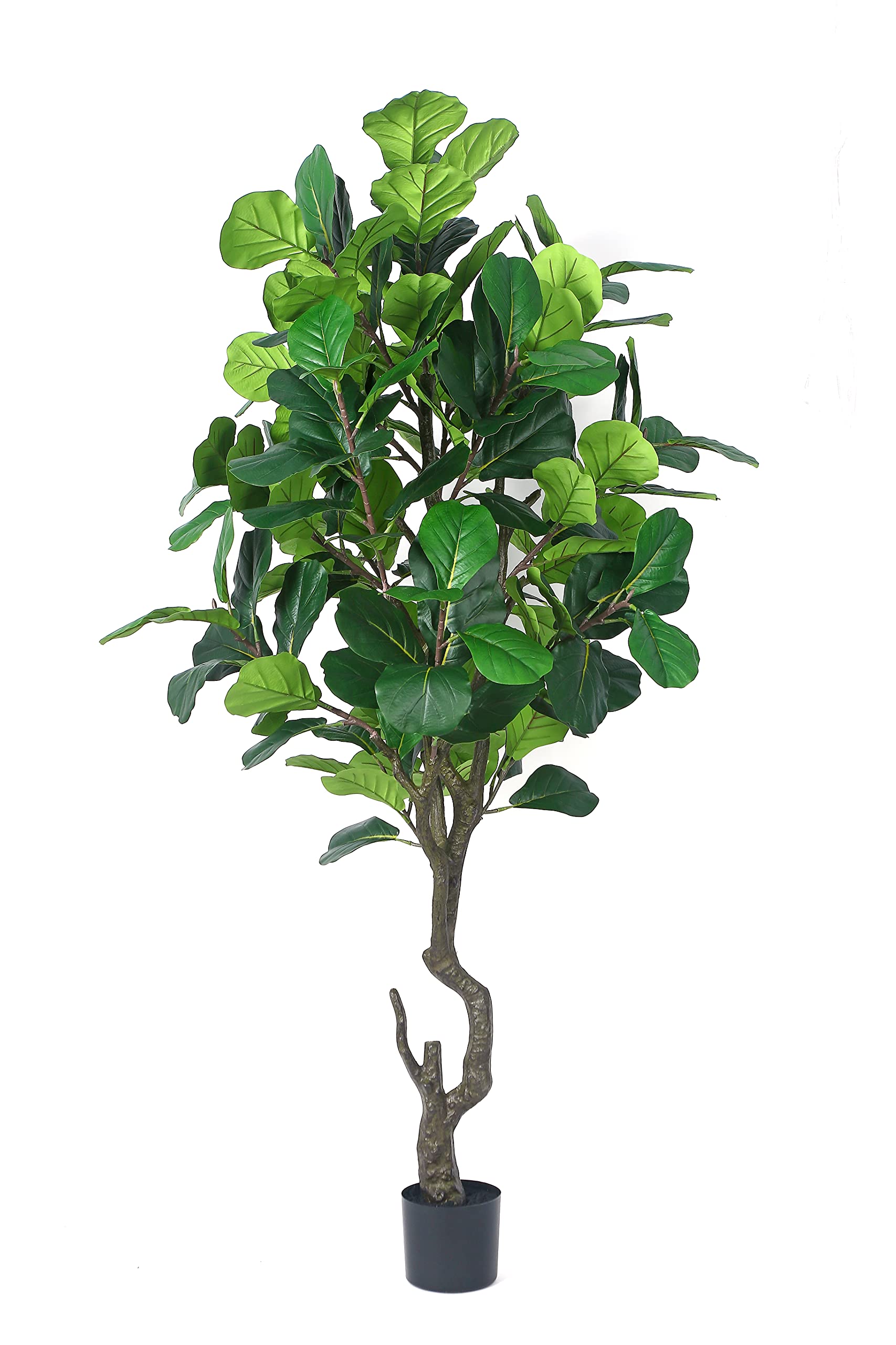 UB Phimos 6ft Artificial Tree Fiddle Leaf Fig Tree Fake Tree in Pot Natural Faux Tree with 150 Leaves Plant Indoor Outdoor Decor for House Home Office Perfect Housewarming Gift, Green(AT19002)