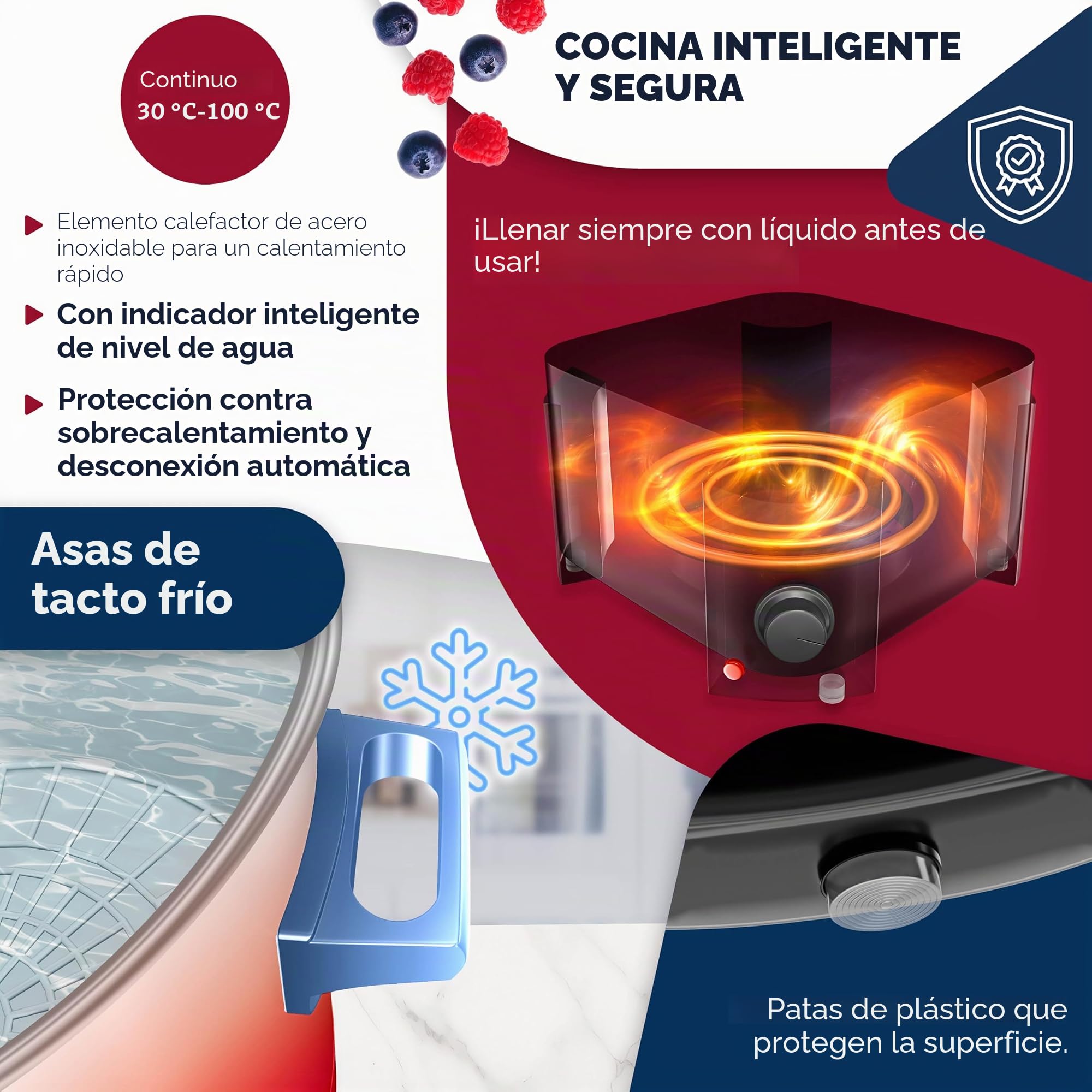 KESSER® Dispensador de Conservas de 27 Litros, 1800W, Acero Inoxidable, Automático
