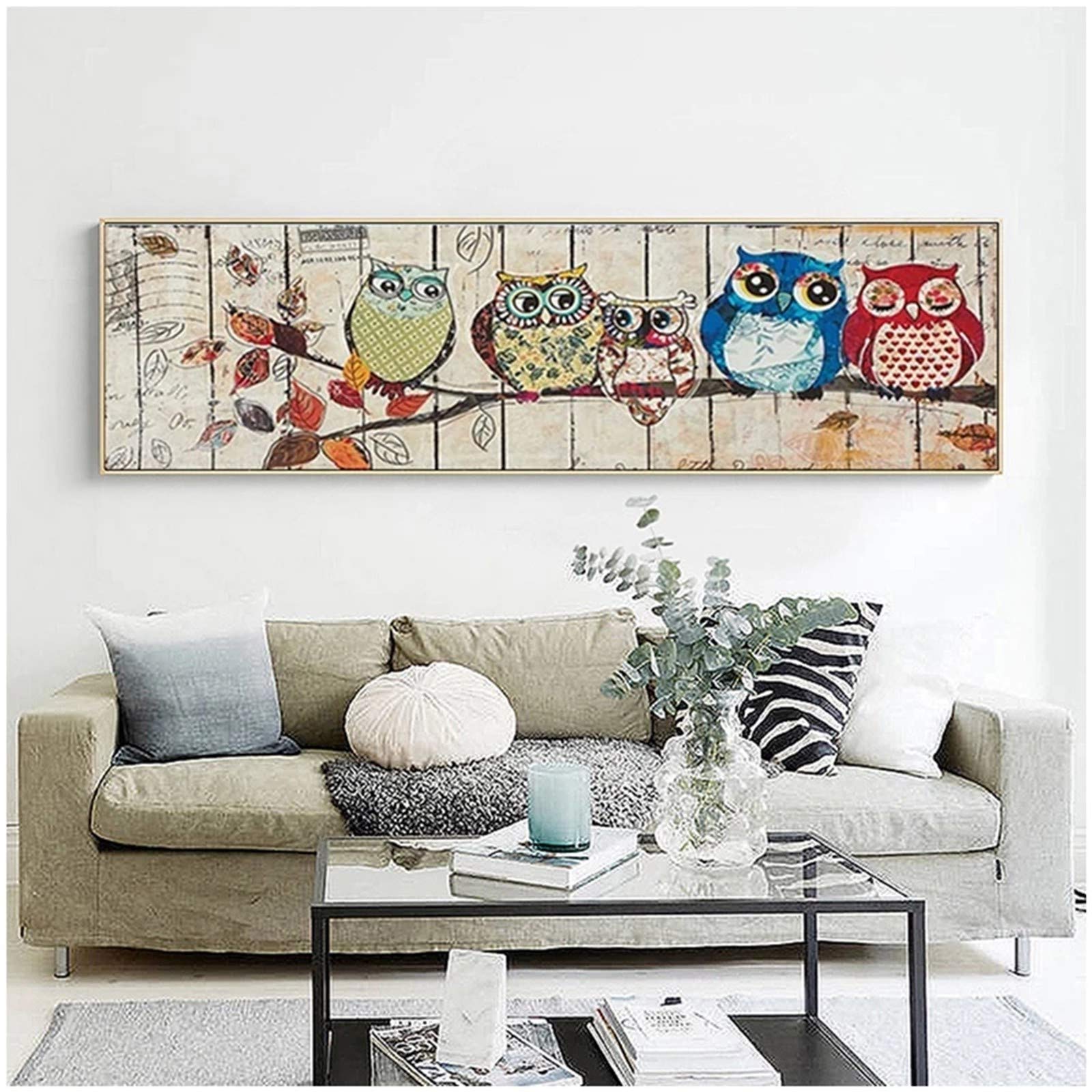 Peinture diamant hibou grand format pour chasser le stress et habiller un mur vide