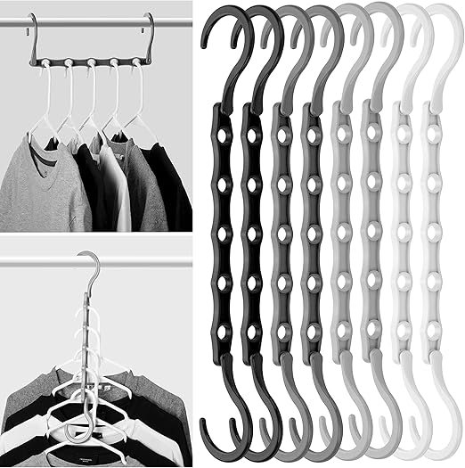 Mr. Pen Space Saving Hangers - 8 Pack Mixed Color Space Saver Shirt Hangers, Black, Gray, White
