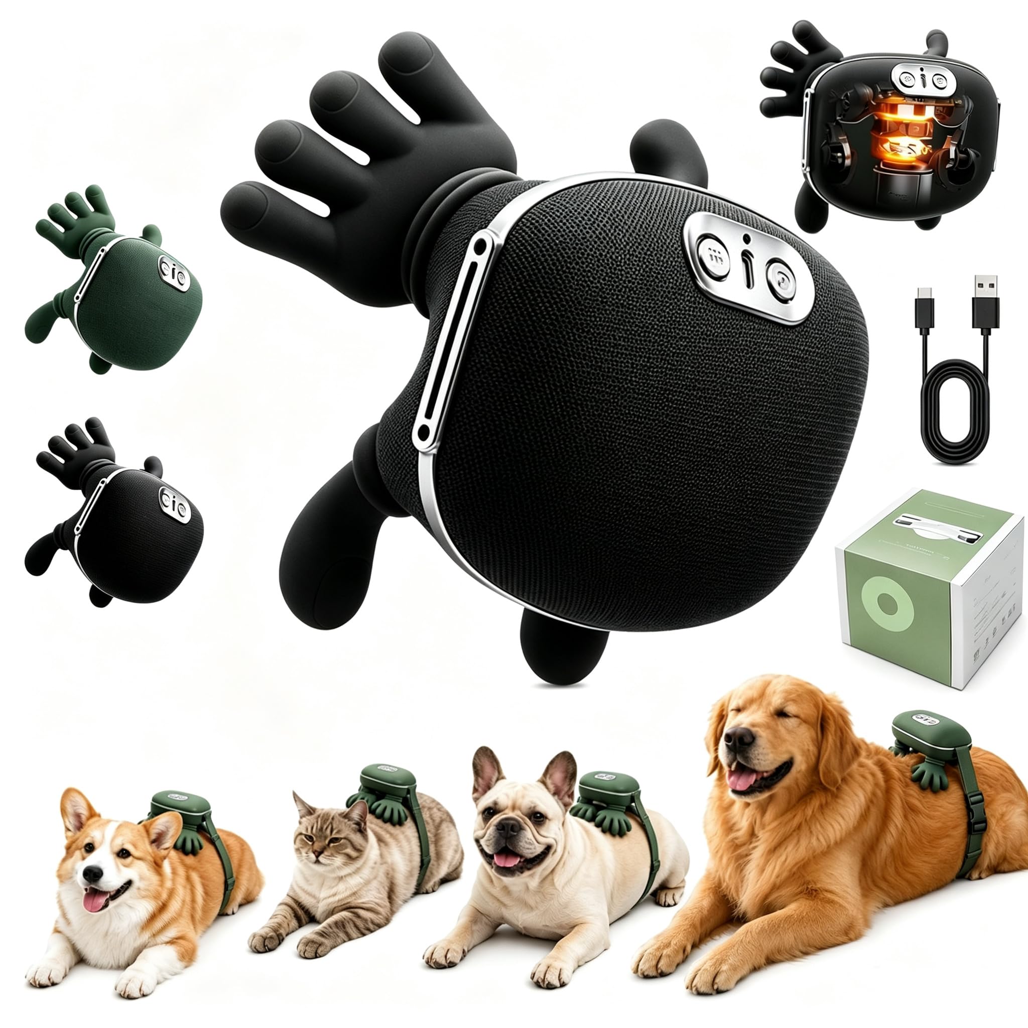 Dog Massager with Hands, Calming Pet Massager, Hand-Like Kneading Massagers for Head, Neck and Back, Electric Pet Massagers for Dogs and Cats with Speed Adjustment — image 1