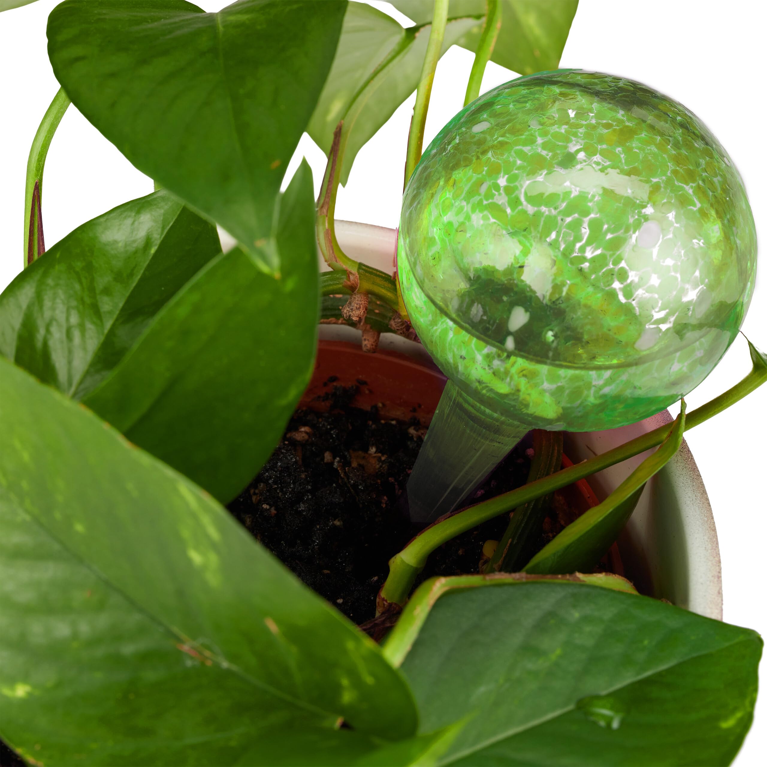 Relaxdays Bulle d’arrosage pour Vos Plantes, en lot Pratique de 4, en Verre, H x D : 15 x 6 cm, Verte