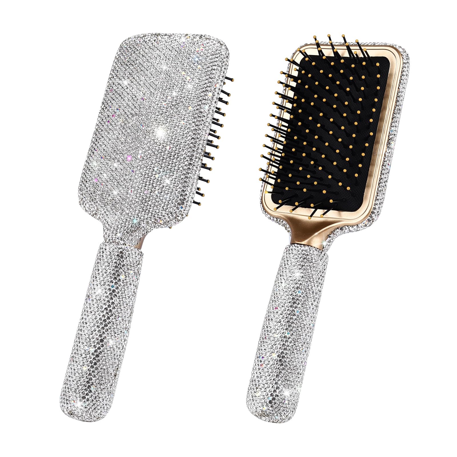 Bling Rhinestone Paddle Brush Luxury Detangler Gift Women Birthday Wedding