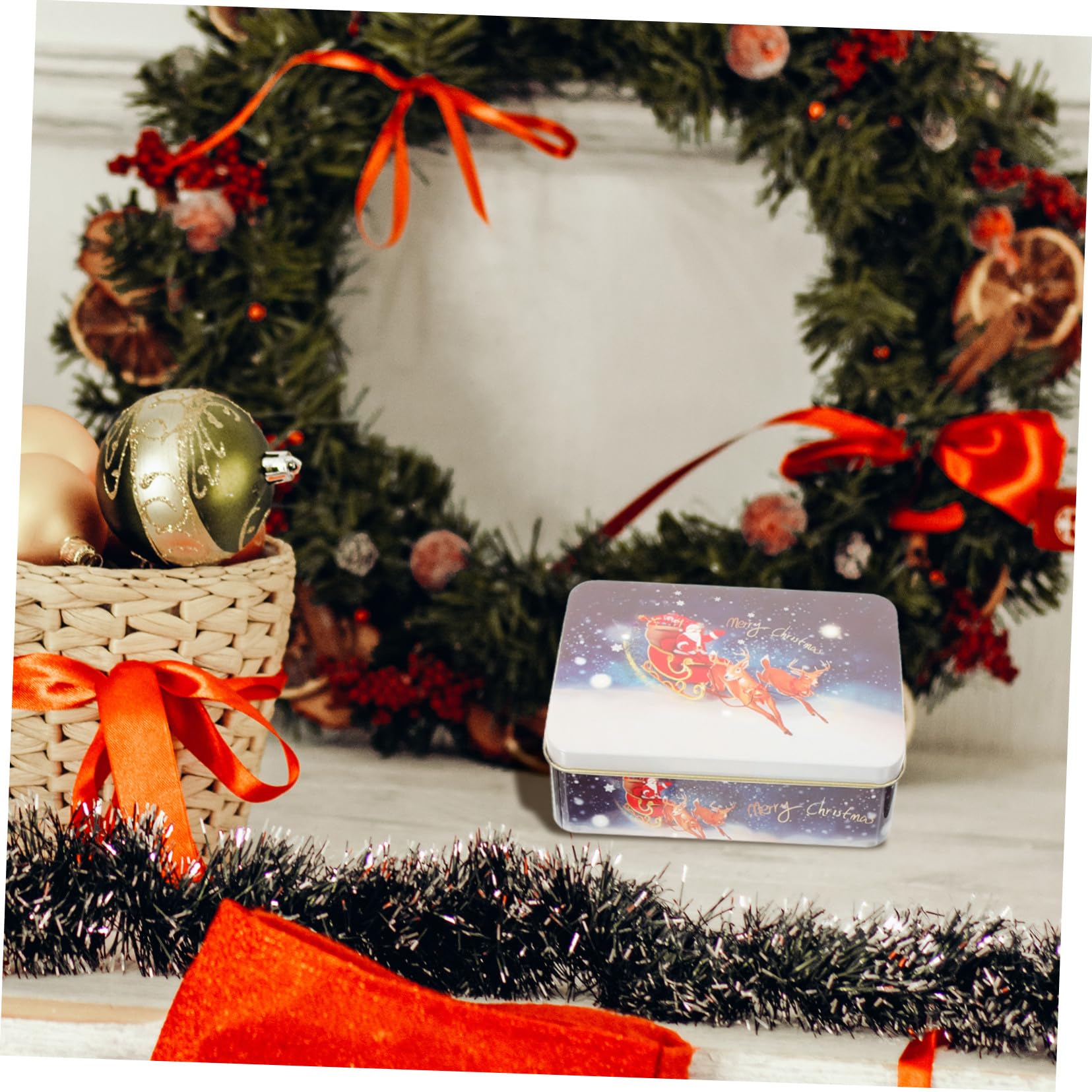 WOONEKY 8 Teiliges Metall Geschenkboxen mit Deckel Kleine Blechdosen für Weihnachtskarten Stabile Geschenkdosen aus Weißblech Vielseitig für Geldgeschenke Kekse Süßigkeiten Festliche